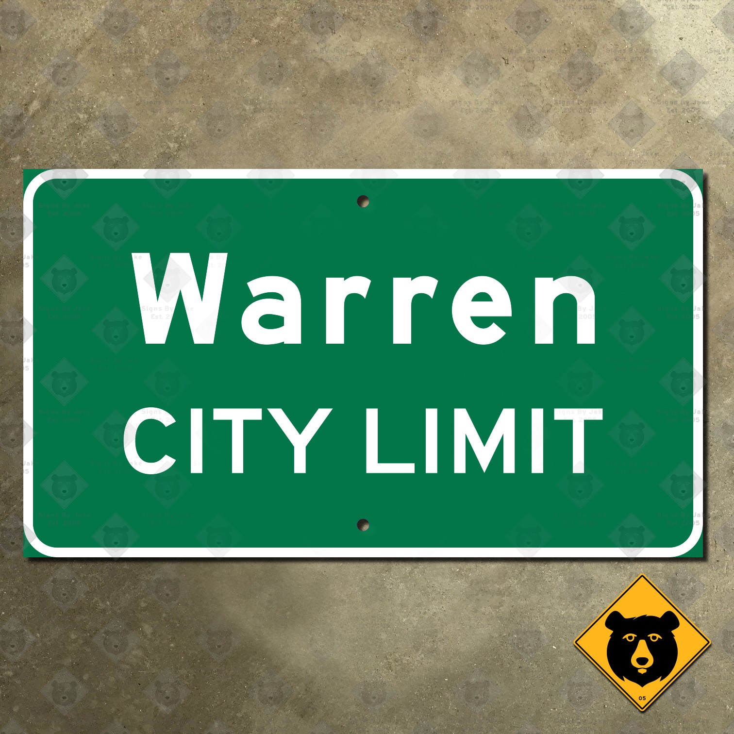 Warren Michigan city limit boundary road highway sign 14x8