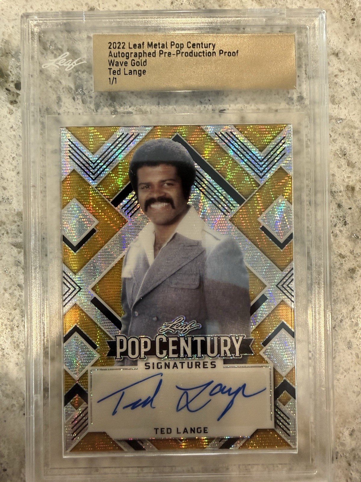 Encased Ted Lange 1/1 Auto - 2022 Leaf Metal Pop Century - The Love Boat “Isaac” Encased Ted Lange 1/1 Auto - 2022 Leaf Metal Pop Century - The Love Boat “Isaac”
