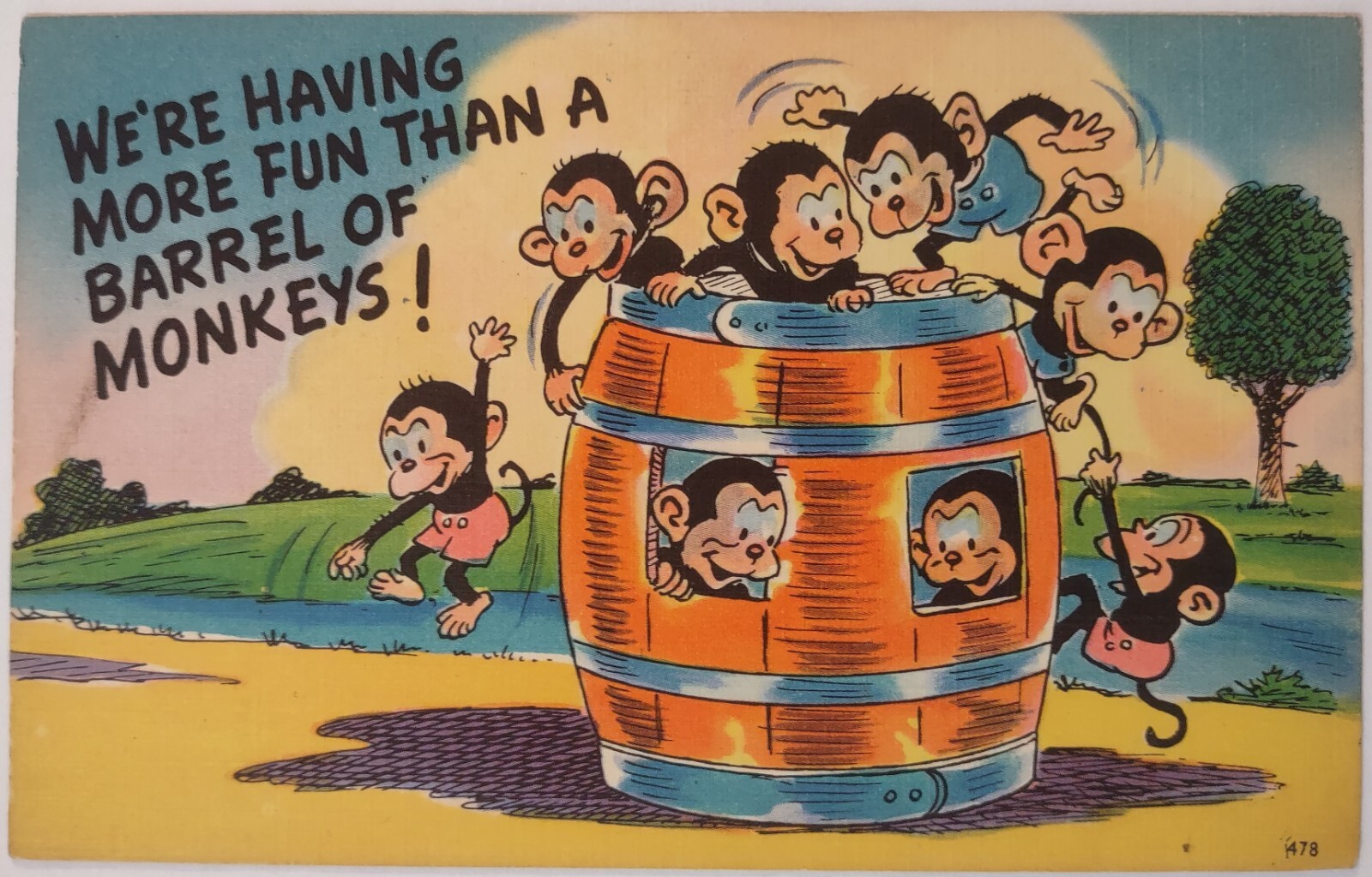 Vintage Comic Humor Art Linen Postcard 1940\'s -50\'s Cartoon 45 Vintage Comic Humor Art Linen Postcard 1940\'s -50\'s Cartoon 45