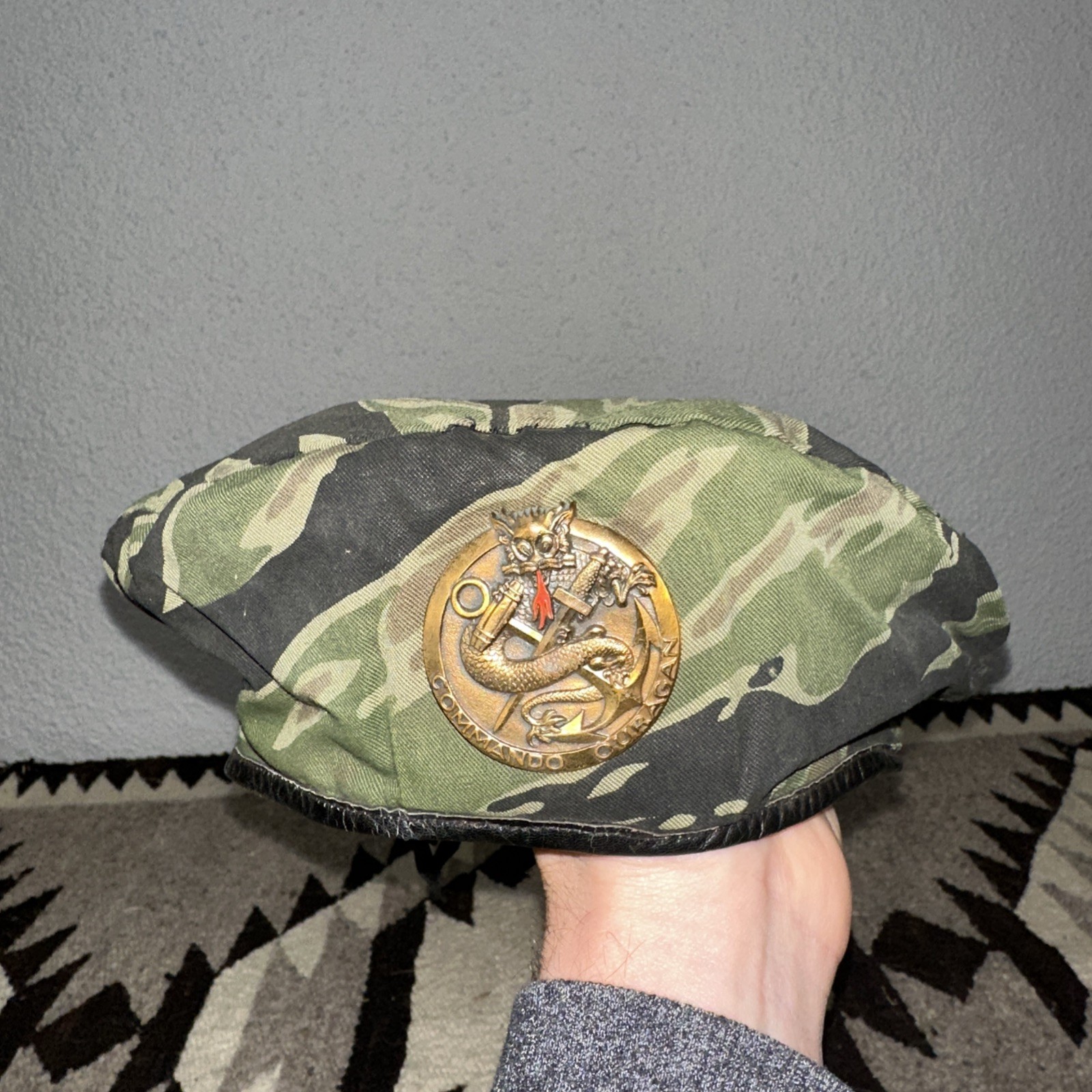 VTG VIETNAM French Commando Ouragan MACV SOG JWD TIGER STRIPE CAMOUFLAGE BERET
