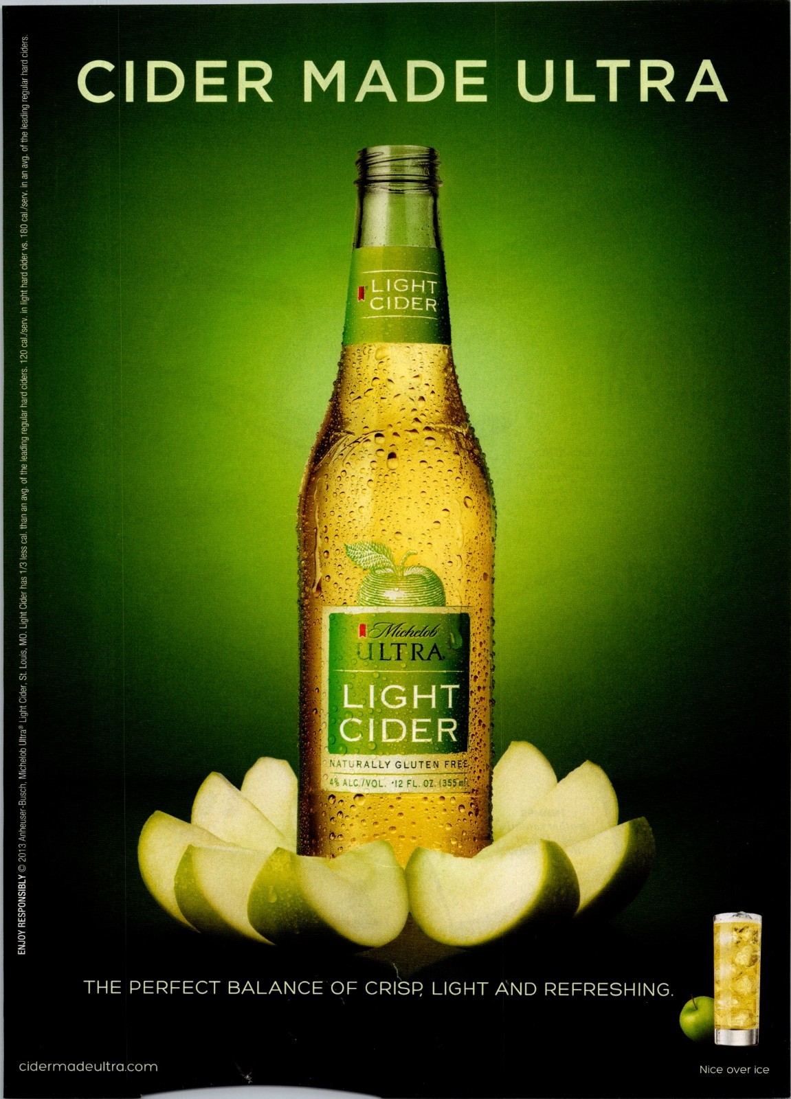 2013 • Michelob Ulter Light Cider Apple • Print Ad • 2010s Fashion •iA.03