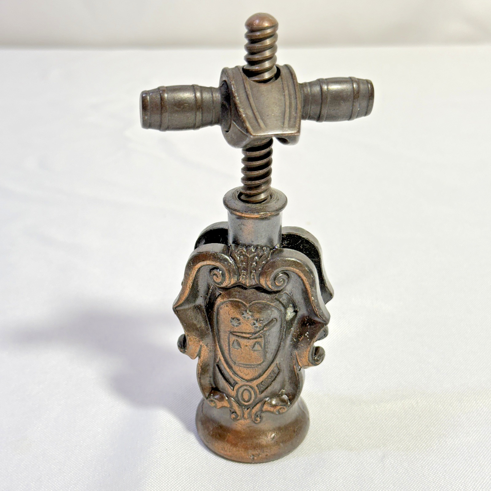 Vintage Fattoria Picedo Vini Pregiati Relief Bronze Corkscrew made in Italy