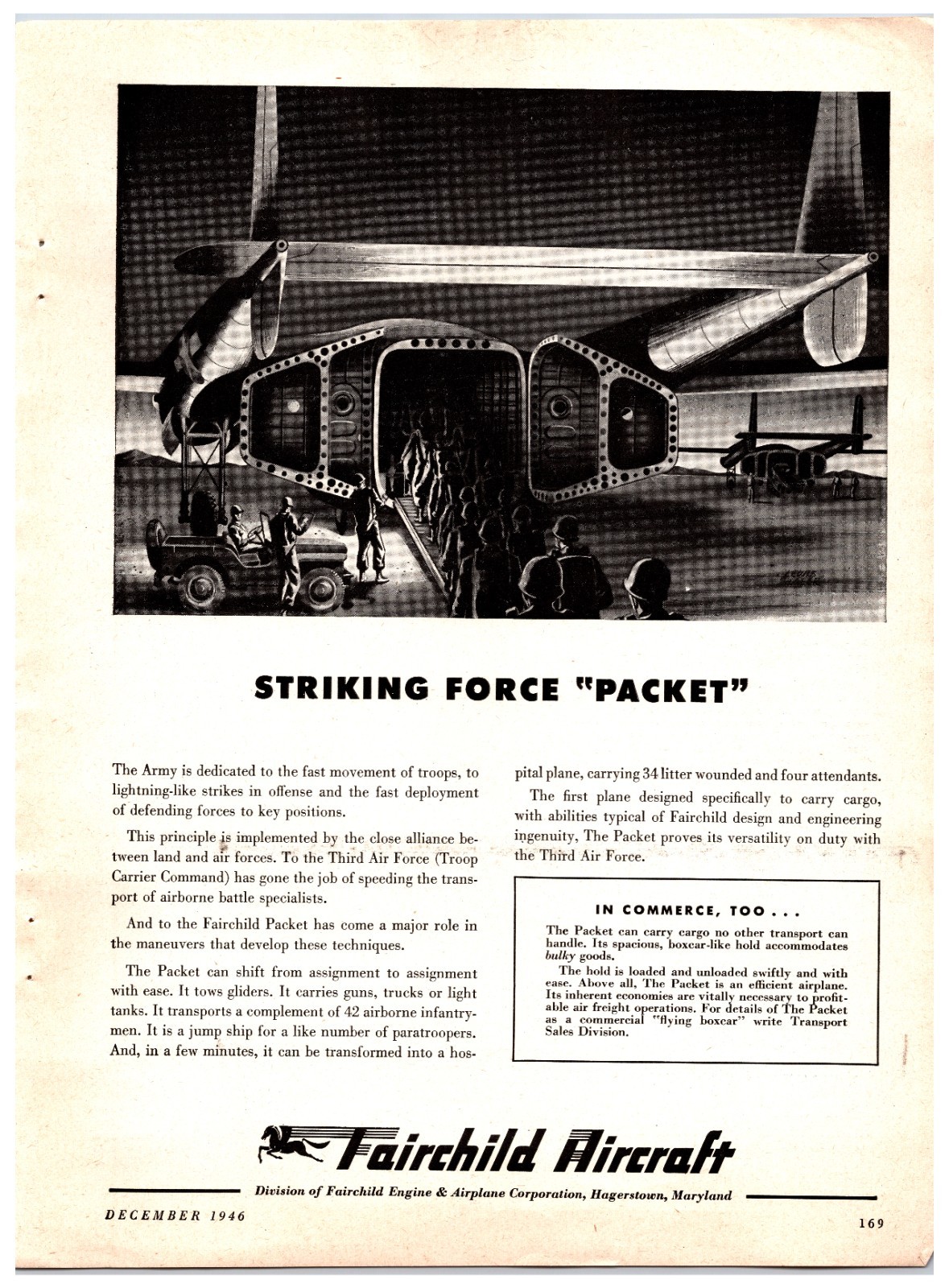 Original 1946 Army Cargo Plane Fairchild Aircraft Inc Print Ad (8in x 11in) Original 1946 Army Cargo Plane Fairchild Aircraft Inc Print Ad (8in x 11in)