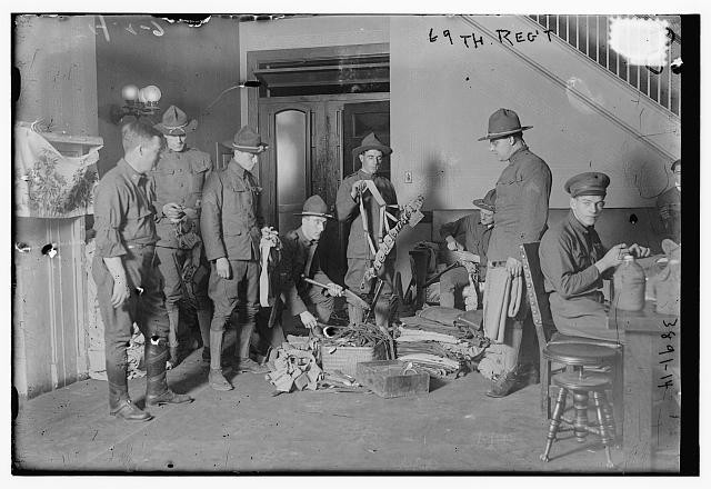 Photo:New York City 69th Regt Soldiers Uniforms Interior 1910s