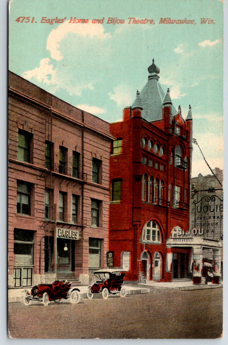 c1910s Eagle's Home Bijou Theater Milwaukee Wisconsin Antique Postcard