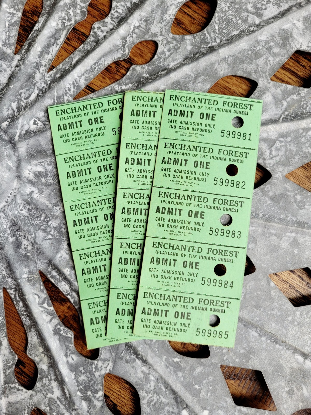 NOS 15 Vintage Enchanted Forest Amusement Park Tickets, 1970s Theme Park Tickets