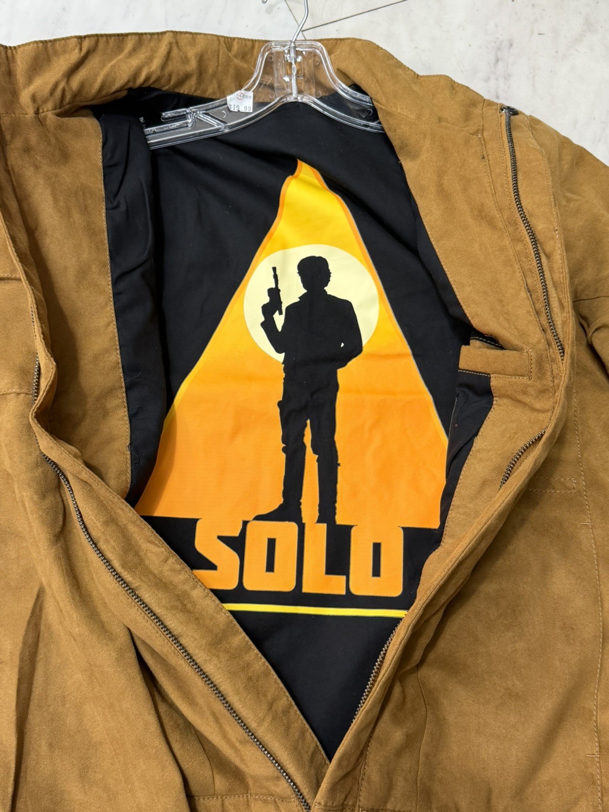 Musterbrand Han Solo Jacket Mens Small Star Wars Faux Suede Brown Black