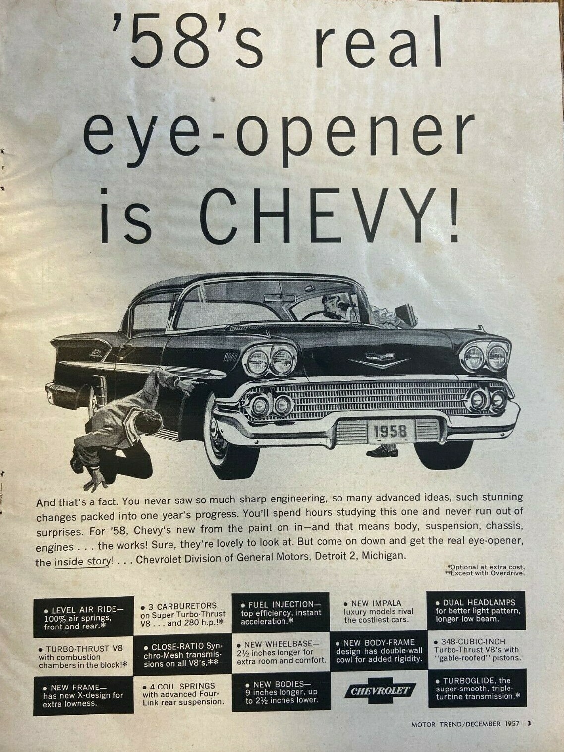1957 Advertisement 1958 Chevy is a Real Eye Opener