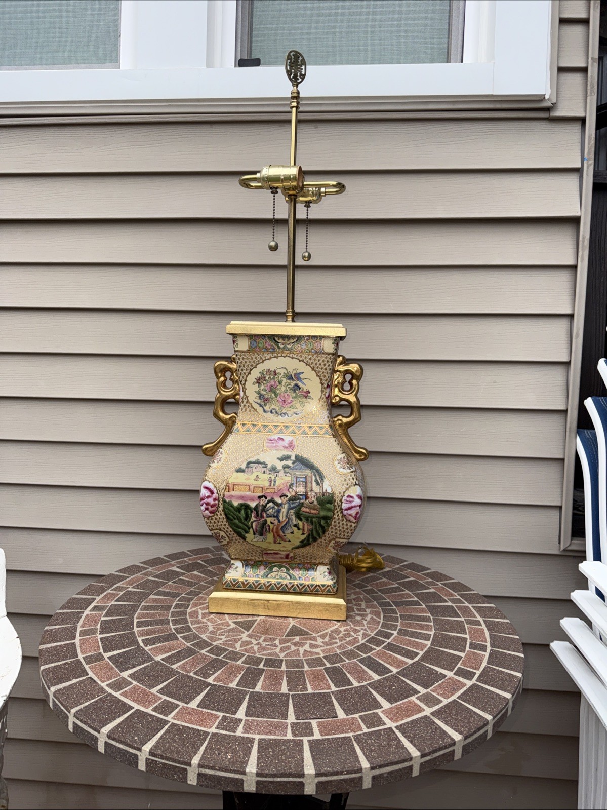 1980s Mario Buatta for Frederick Cooper Chinoiserie Table Big Lamp
