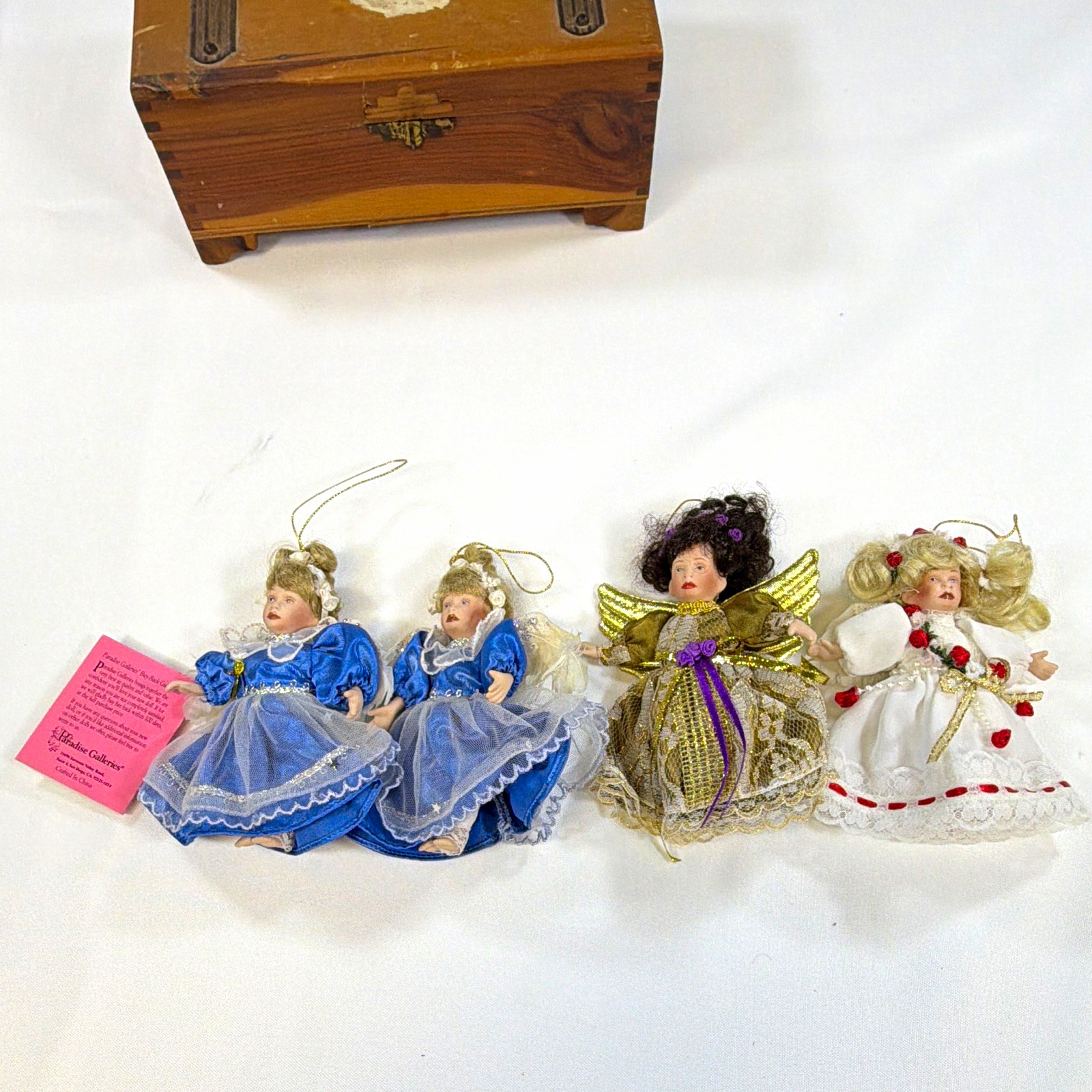 Paradise Galleries Fabric Hanging Angel Ornaments Set of 4 Christmas Holiday Paradise Galleries Fabric Hanging Angel Ornaments Set of 4 Christmas Holiday