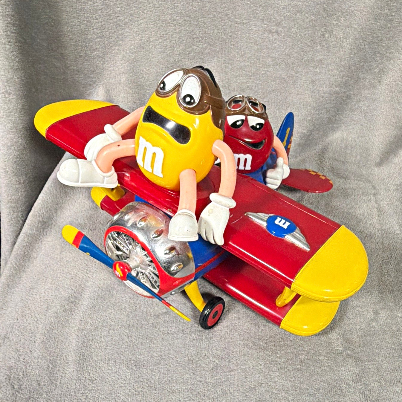 M&M\'s Red & Yellow Characters Biplane Advertising Figurine Candy & Nuts