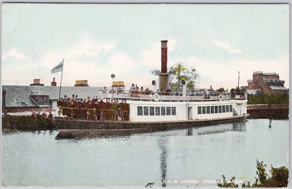 R.M.S. Linnet Steamship Grinan Canal Unused Vintage Lithograph Postcard H80 R.M.S. Linnet Steamship Grinan Canal Unused Vintage Lithograph Postcard H80