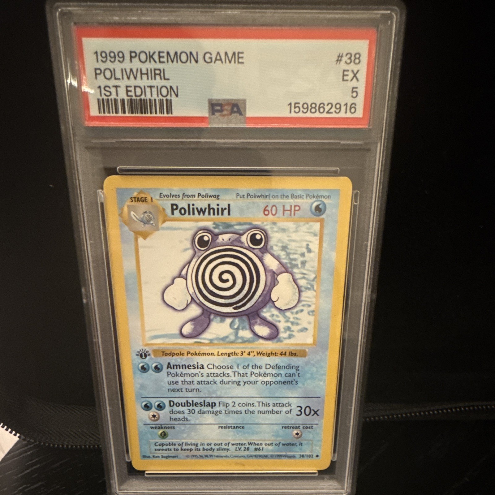 Pokémon 1999 Pokémon Game 1st Edition Poliwhirl 38/102 PSA 5 English