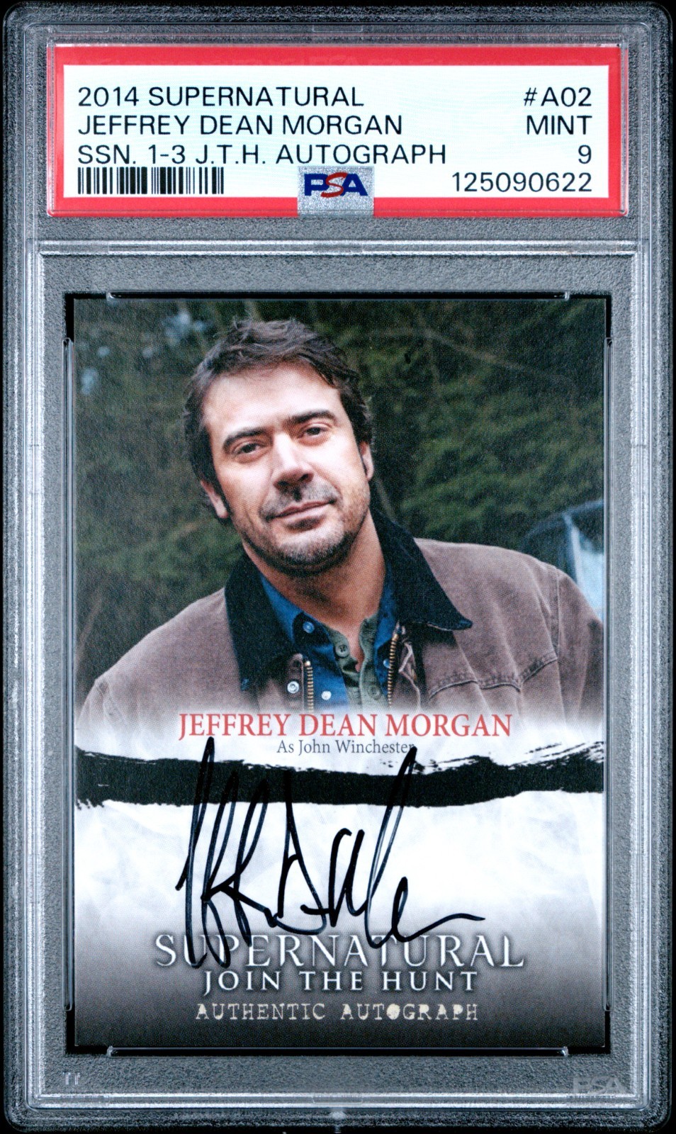 2014 Cryptozoic SUPERNATURAL 1-3 Autograph Auto JEFFREY DEAN MORGAN PSA 9 MINT