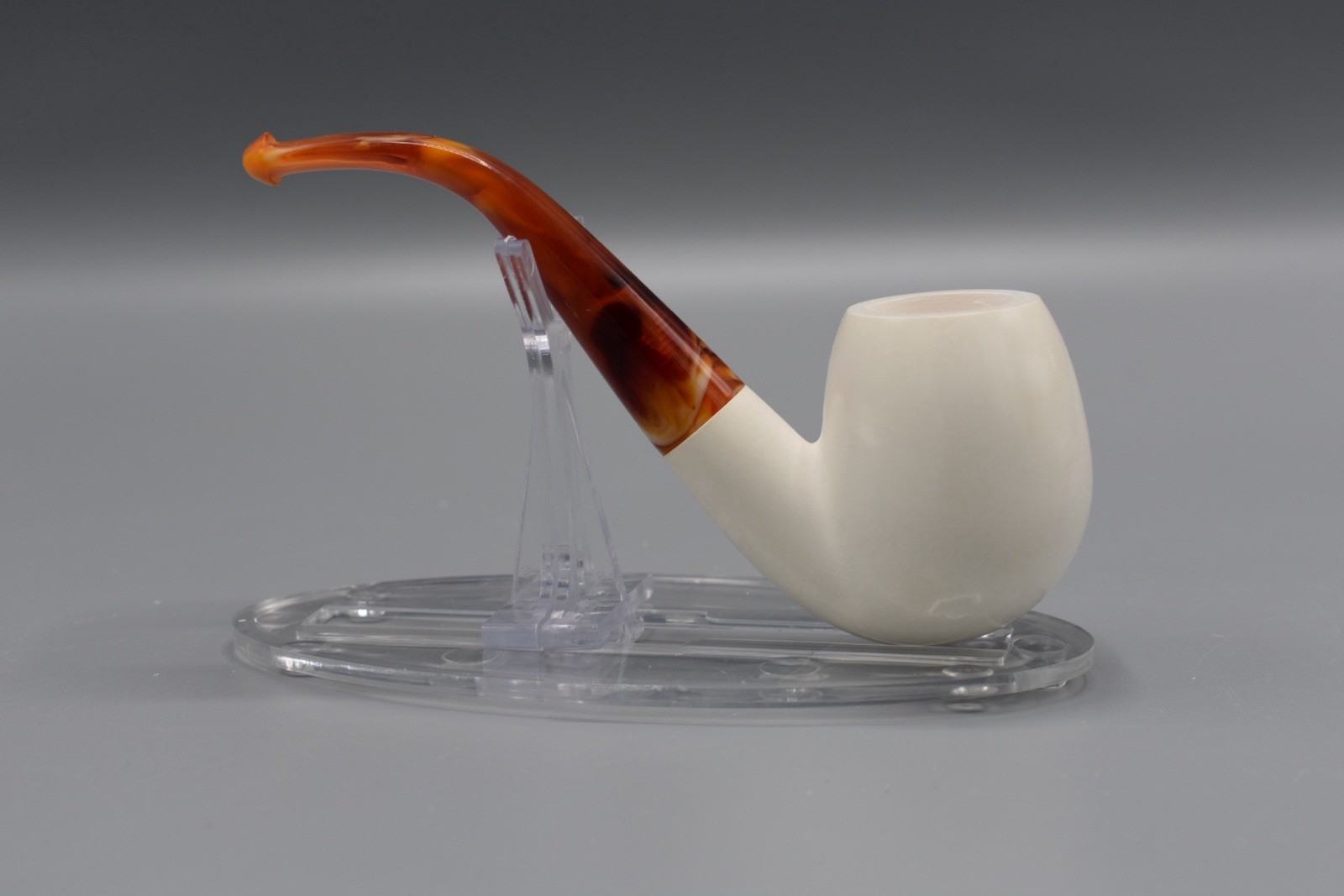 Smooth Bent Pipe new-block Meerschaum Handmade Custom Case#196 Smooth Bent Pipe new-block Meerschaum Handmade Custom Case#196