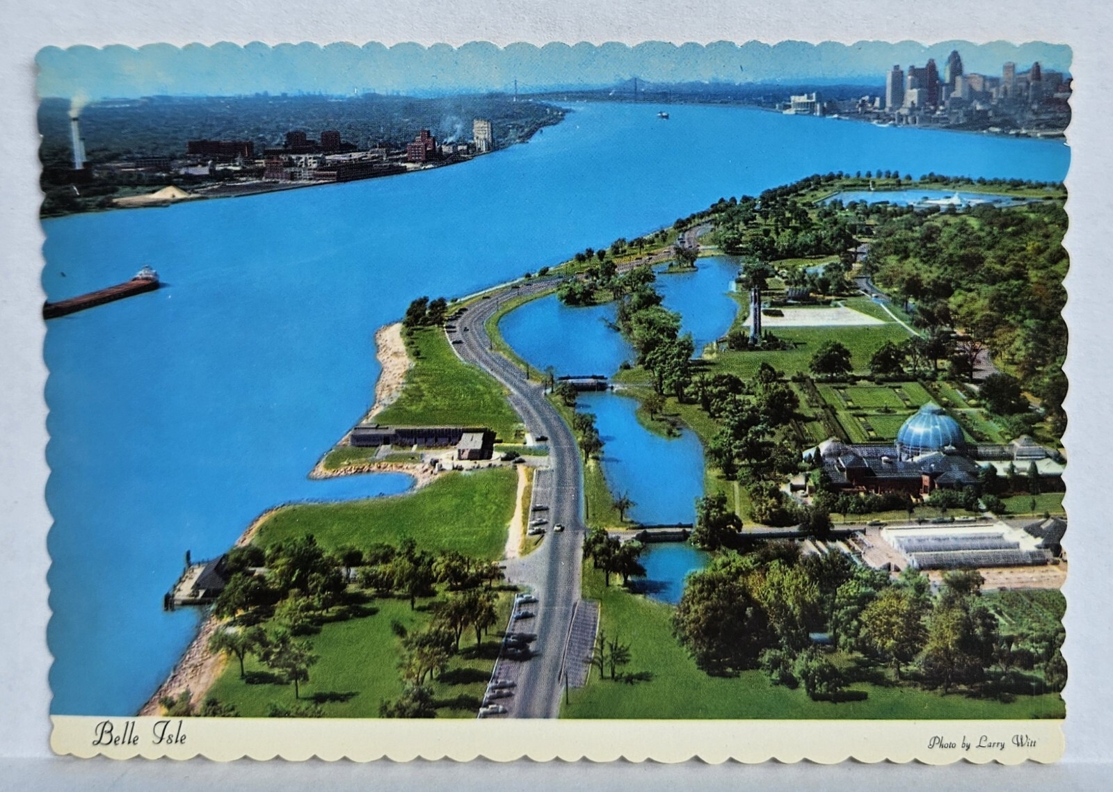 Vintage Postcard Belle Isle, Detroit, Michigan, Aerial View Unposted Unused Vintage Postcard Belle Isle, Detroit, Michigan, Aerial View Unposted Unused