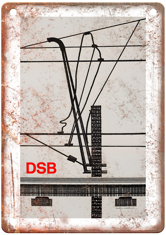 1977 Vintage Danish State Railroad Retro Look Metal Sign ZL471