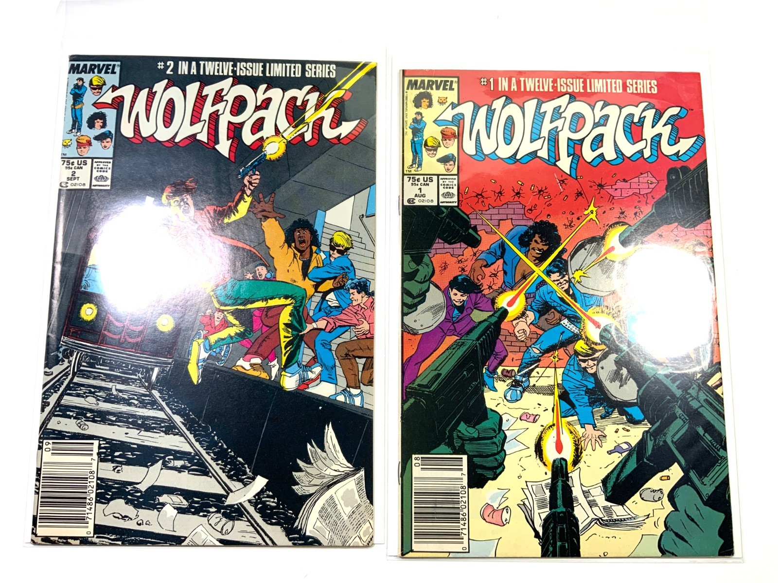 Marvel Comics Wolfpack #1,2 (1988) Copper Age Comic Book Lot of 2 Newsstand Marvel Comics Wolfpack #1,2 (1988) Copper Age Comic Book Lot of 2 Newsstand