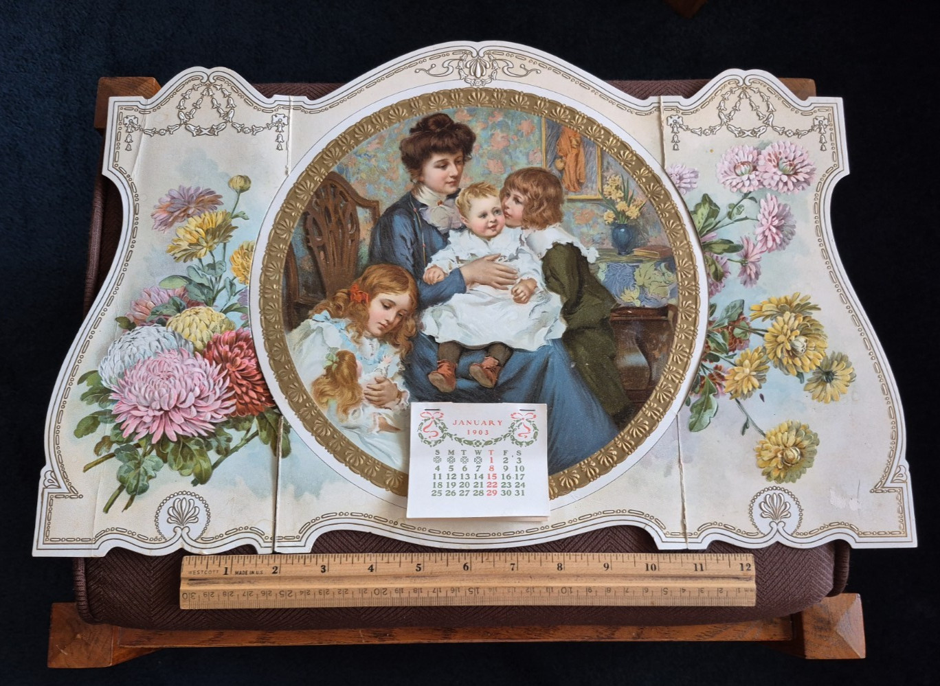 Antique Victorian 1903 Youth\'s Companion advertising folding Die Cut Calendar