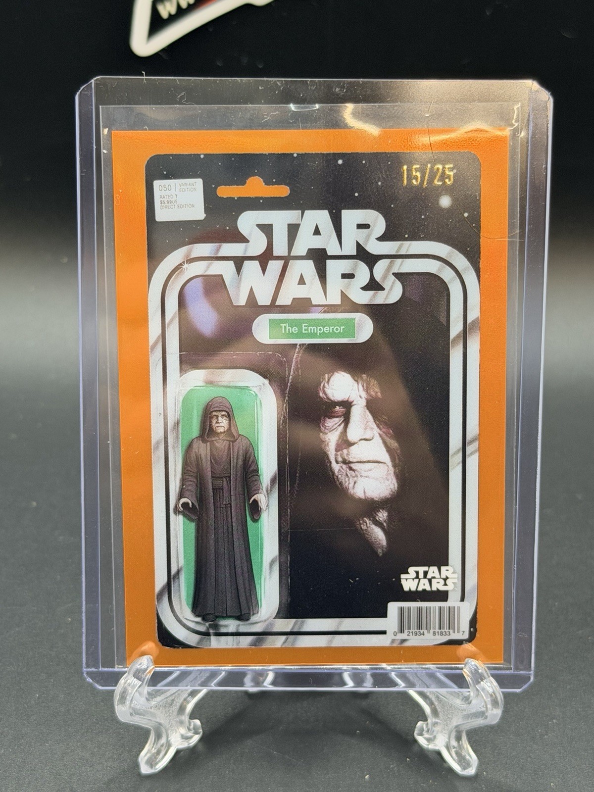 2026 Topps Chrome Star Wars The Emperor VC-20 Comicfractor Orange 15/25