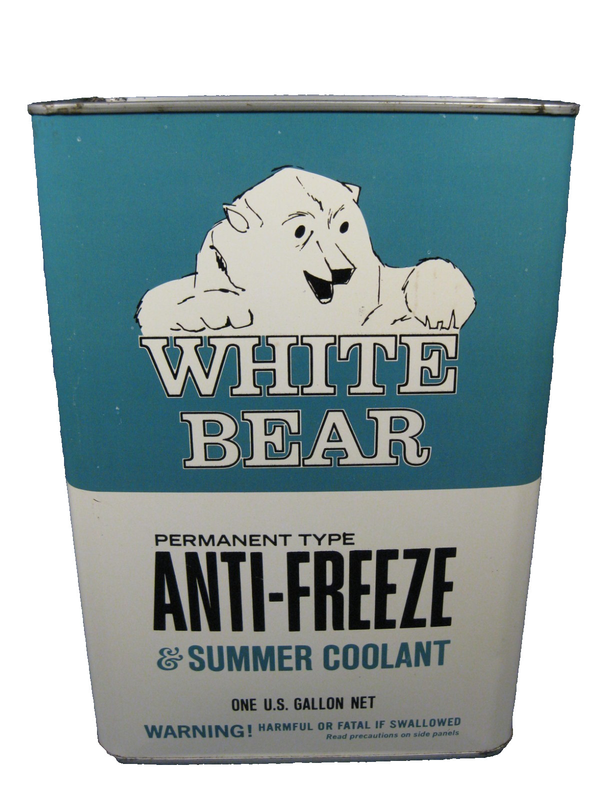 Rare Vintage White Bear Summer Coolant & Anti-Freeze 1 Gallon Can Nice Empty