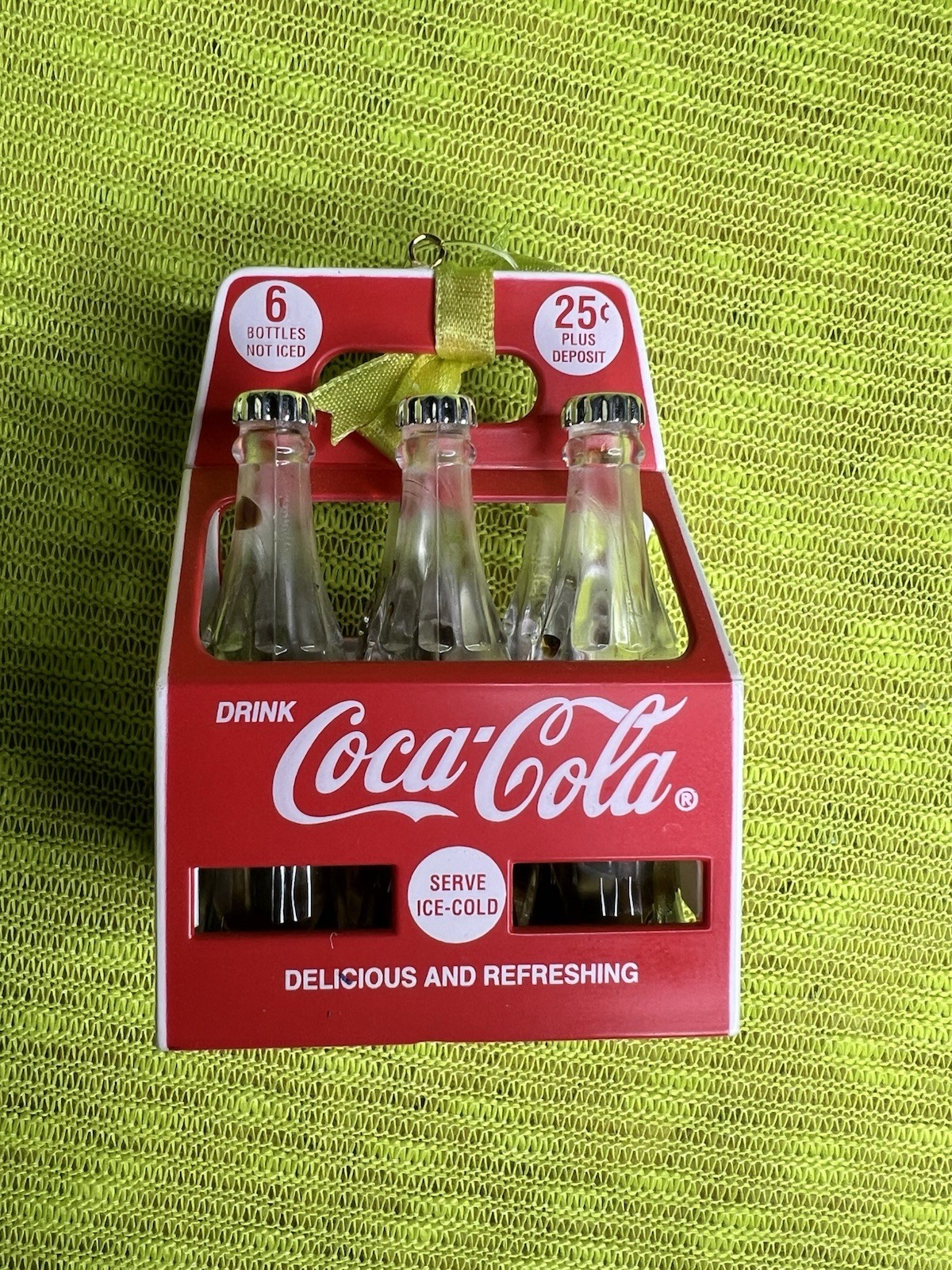 1997 Coca-Cola Six Pack Ornament Delicious and Refreshing Coke 3\