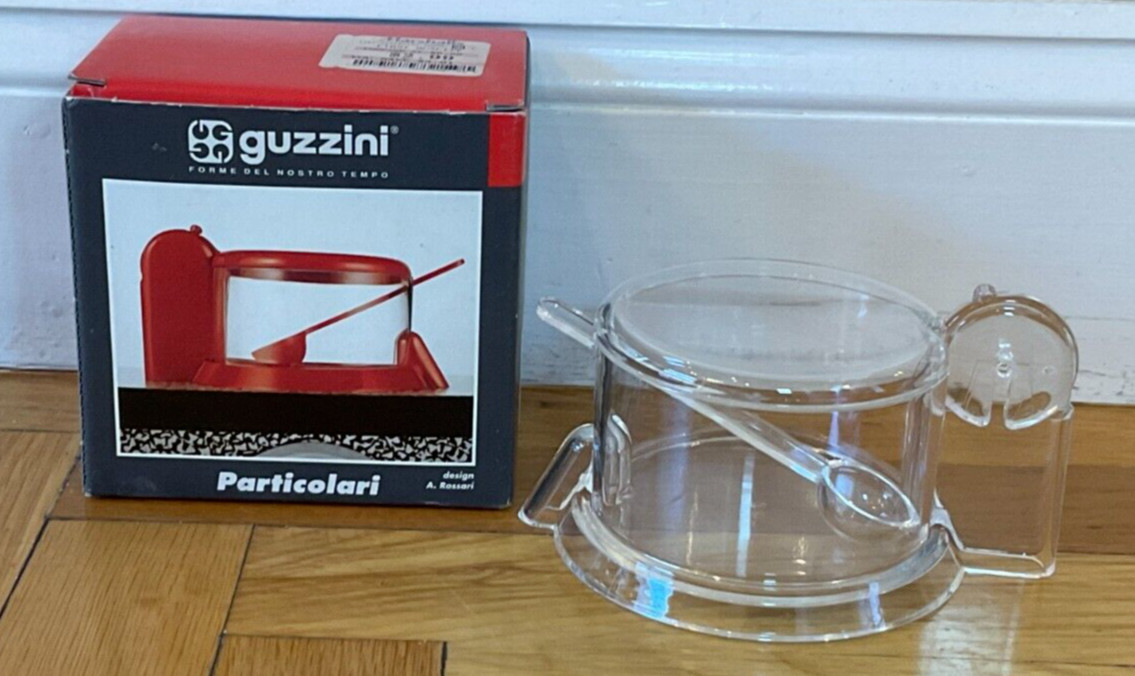 New Vintage Guzzini Clear Acrylic Preseve Jar for Sugar/Cheese etc.