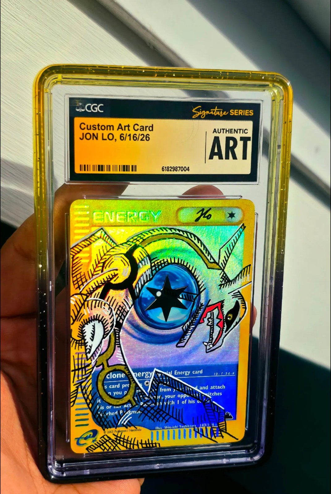 Rayquaza CGC AUTHENTIC ART SKETCHED BY JON LO GRADED WITH GUARD