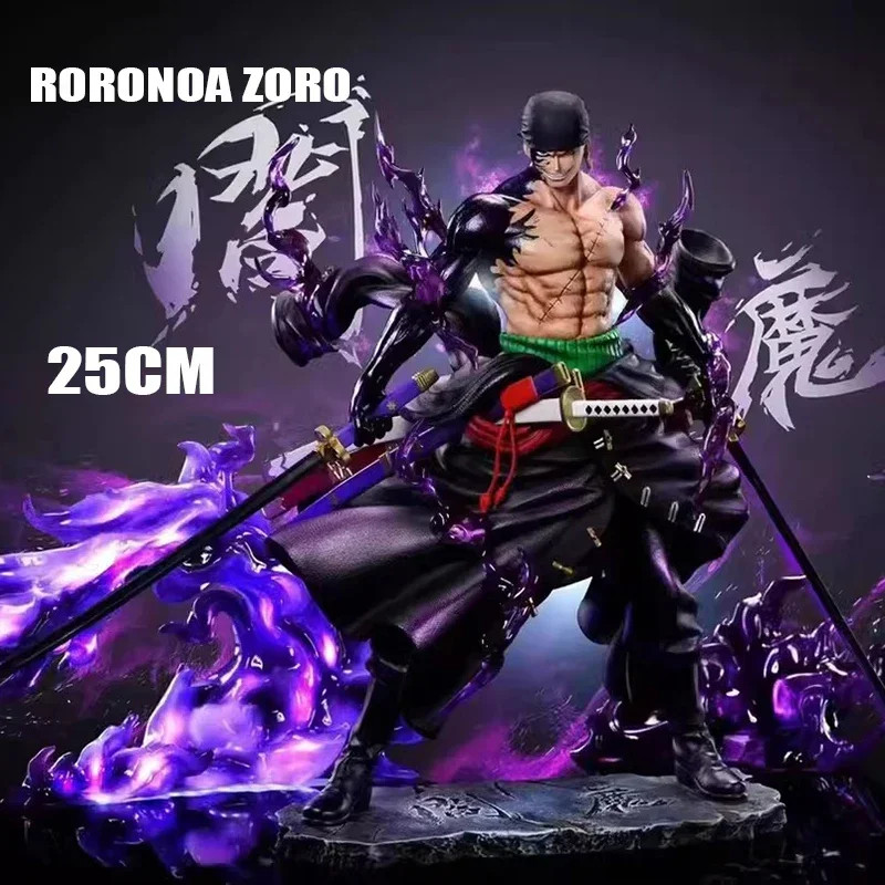 One Piece Zoro Anime Figure 25cm Roronoa Action Figurine PVC Model Toy Gift Box
