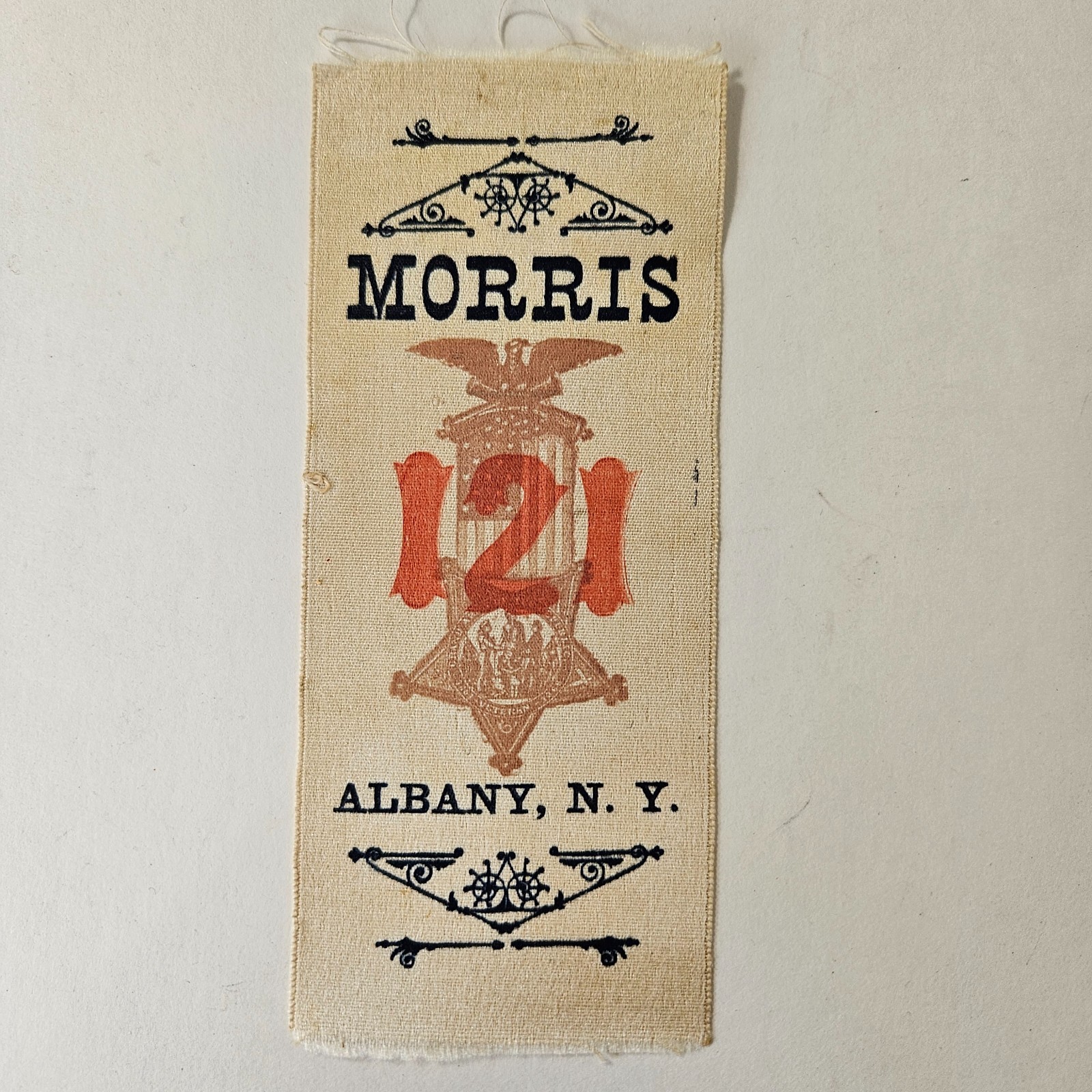 Vintage GAR Civil War Veterans Ribbon Lewis O. Morris Post No. 121 Albany NY