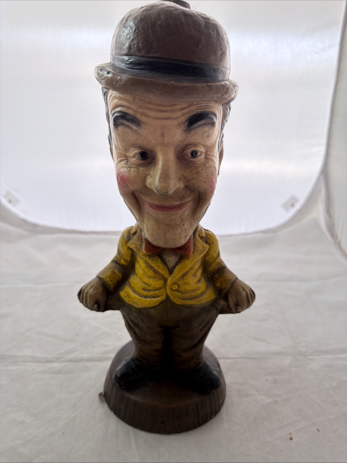 VTG  STAN LAUREL CHALK Statue - Designed To Be A   Lamp