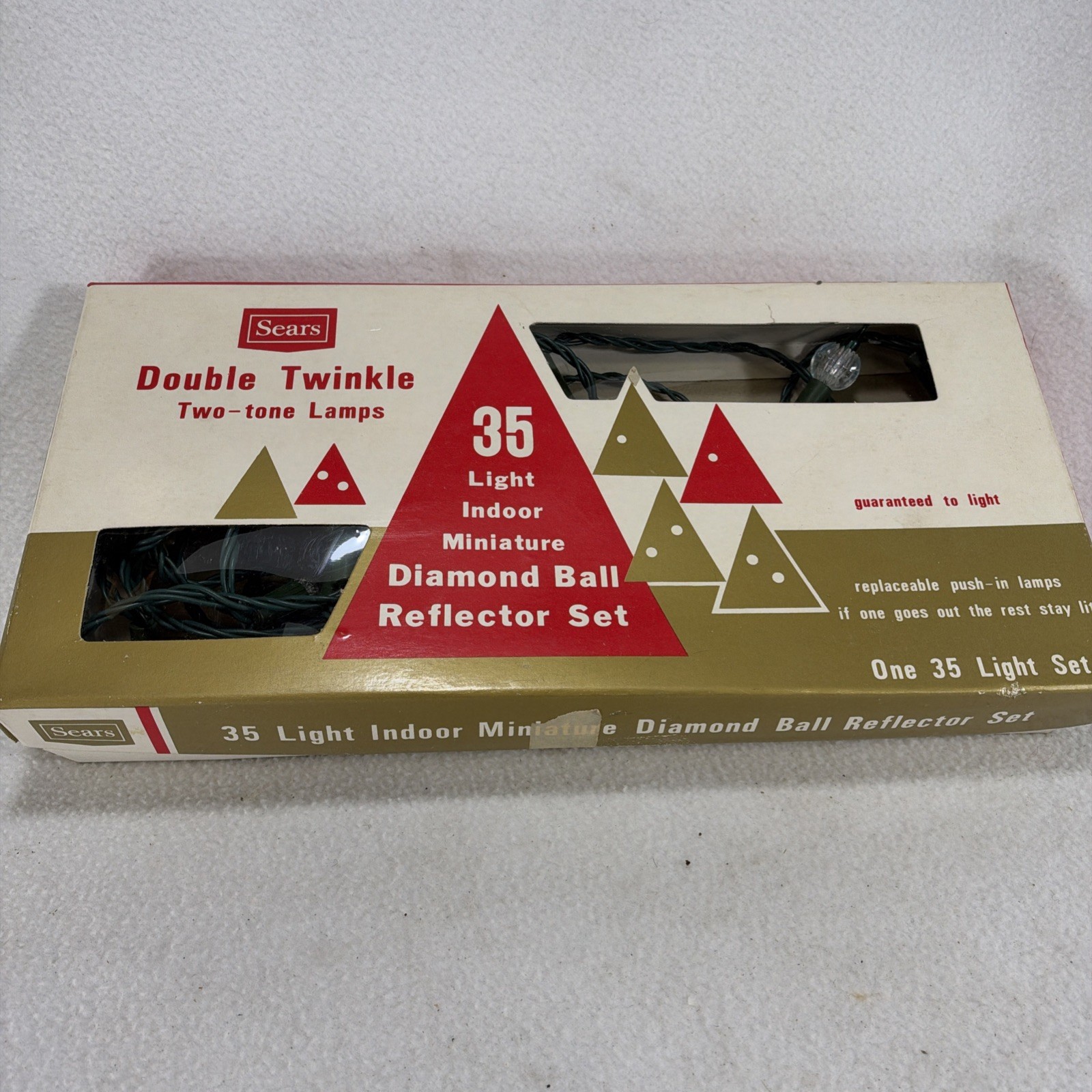 Vintage 1960’s Sears Two Toned 35 Double Twinkling Christmas Lights (works)
