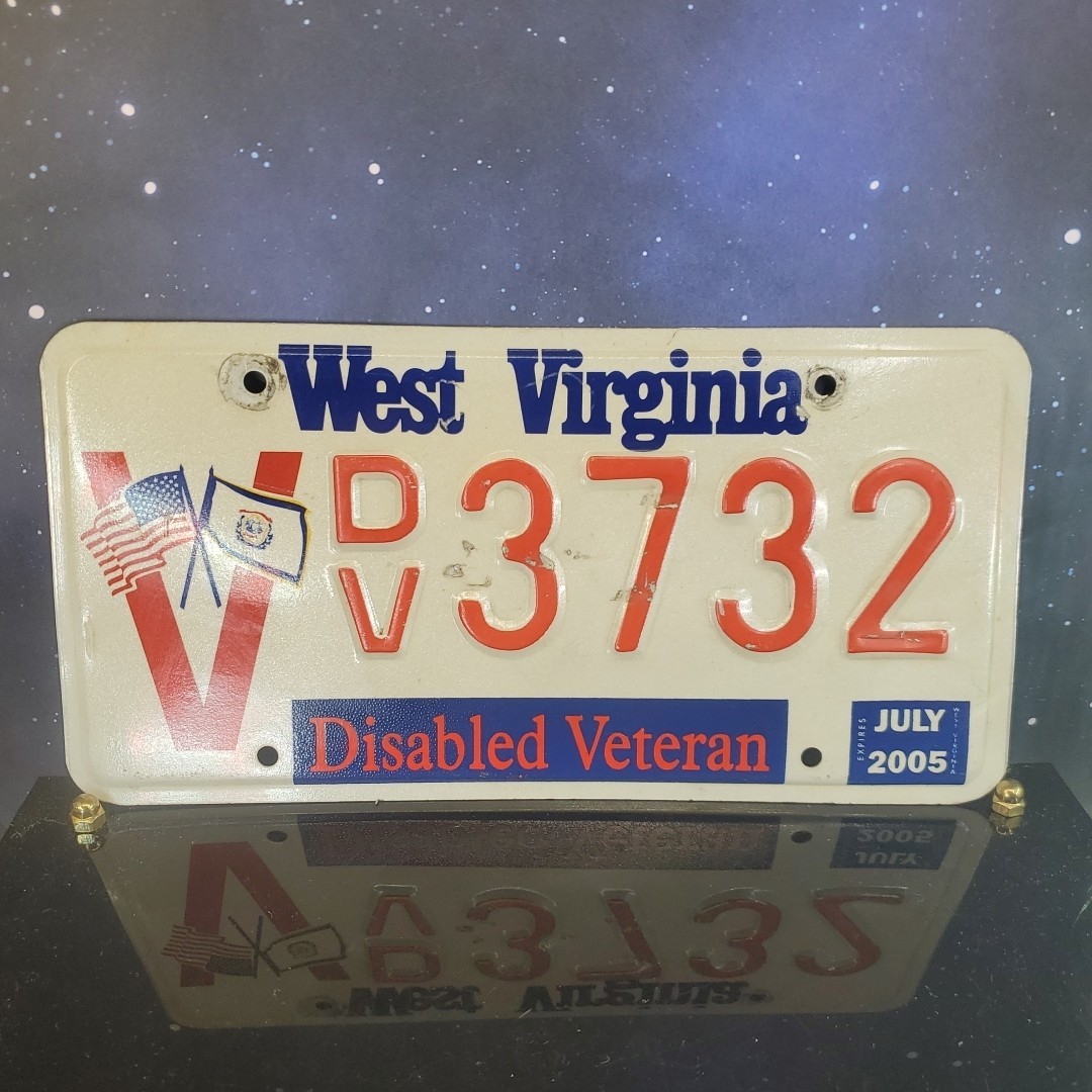 VTG 2005 West Virginia Disabled Veteran Specialty Vanity License Plate WV RARE