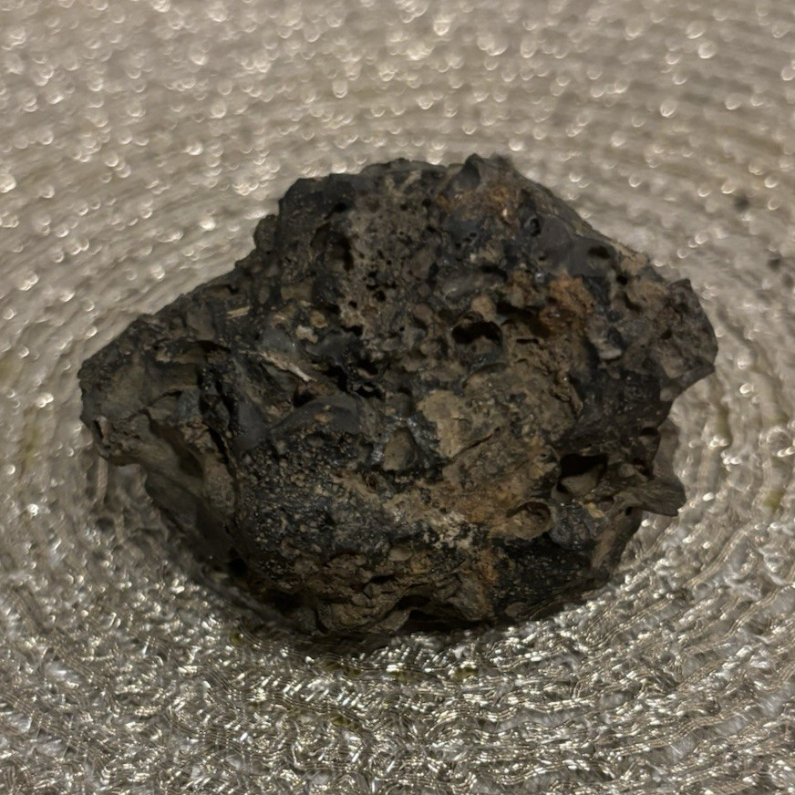 Rough Dark Mineral Rock Specimen, Unique Texture, Collectible