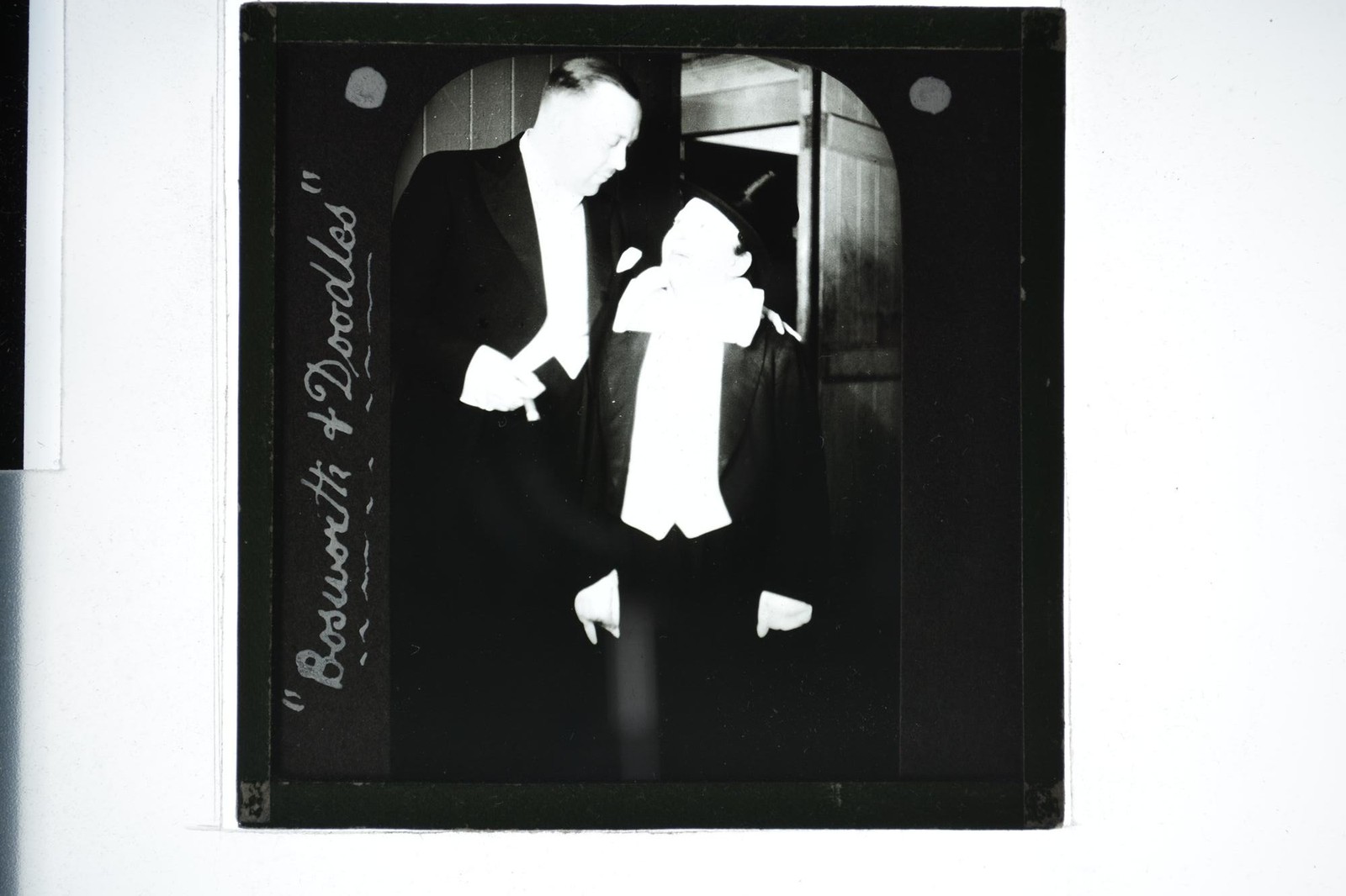 Bosworth Doodles Comedy Duo Vaudeville Magic Lantern Slide c1900s