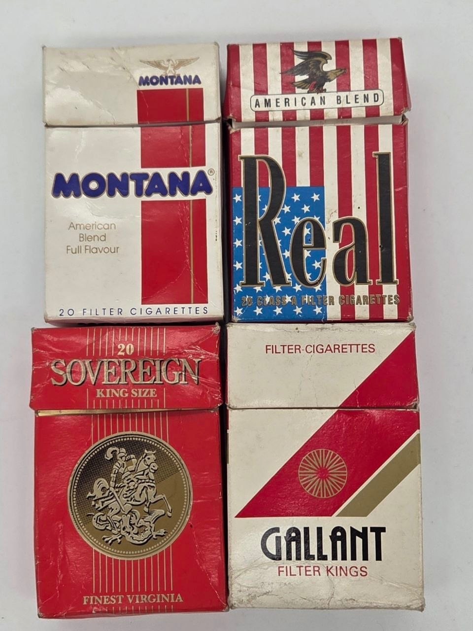 Vintage Montana Real Sovereign Gallant Empty Cigarette Pack Collection Lot 4