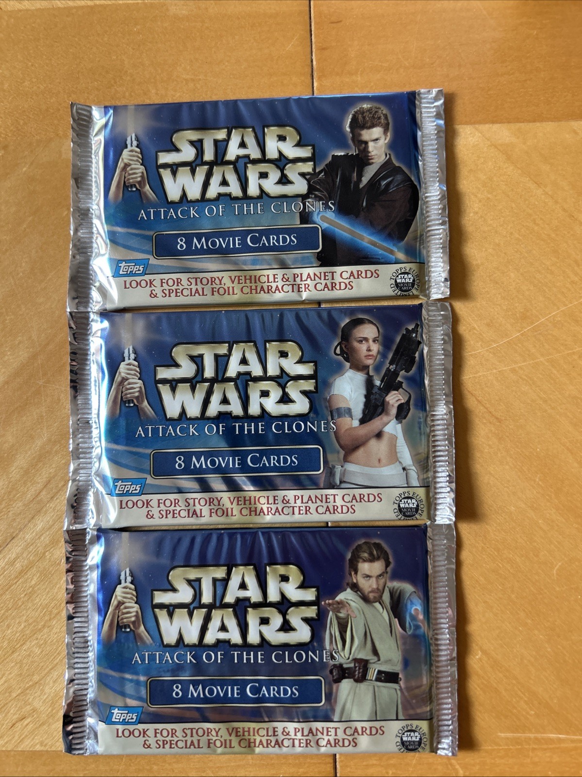2002 Topps Star Wars Attack of the Clones Movie Cards 3 Sealed Packs