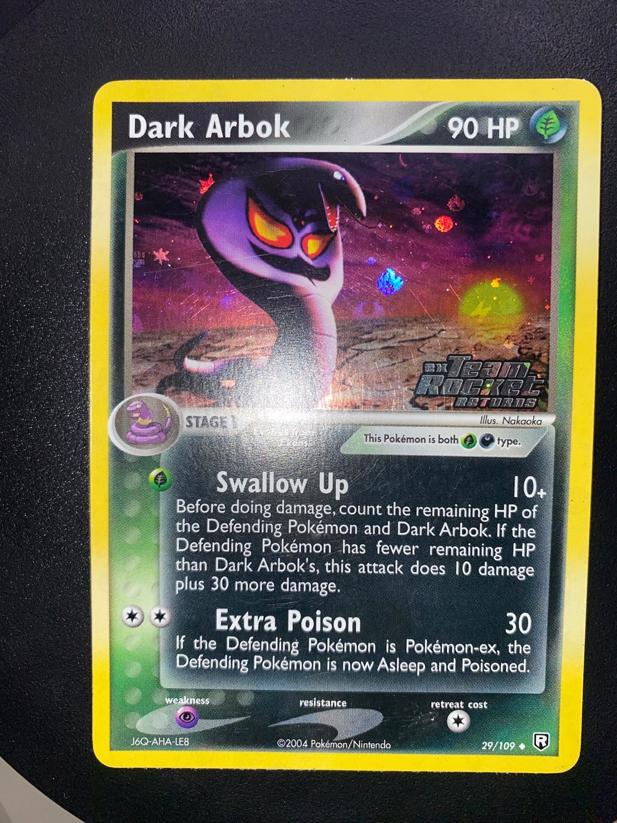 Dark Arbok – trr · EX Team Rocket Returns 29/109 – English – Near Mint Dark Arbok – trr · EX Team Rocket Returns 29/109 – English – Near Mint