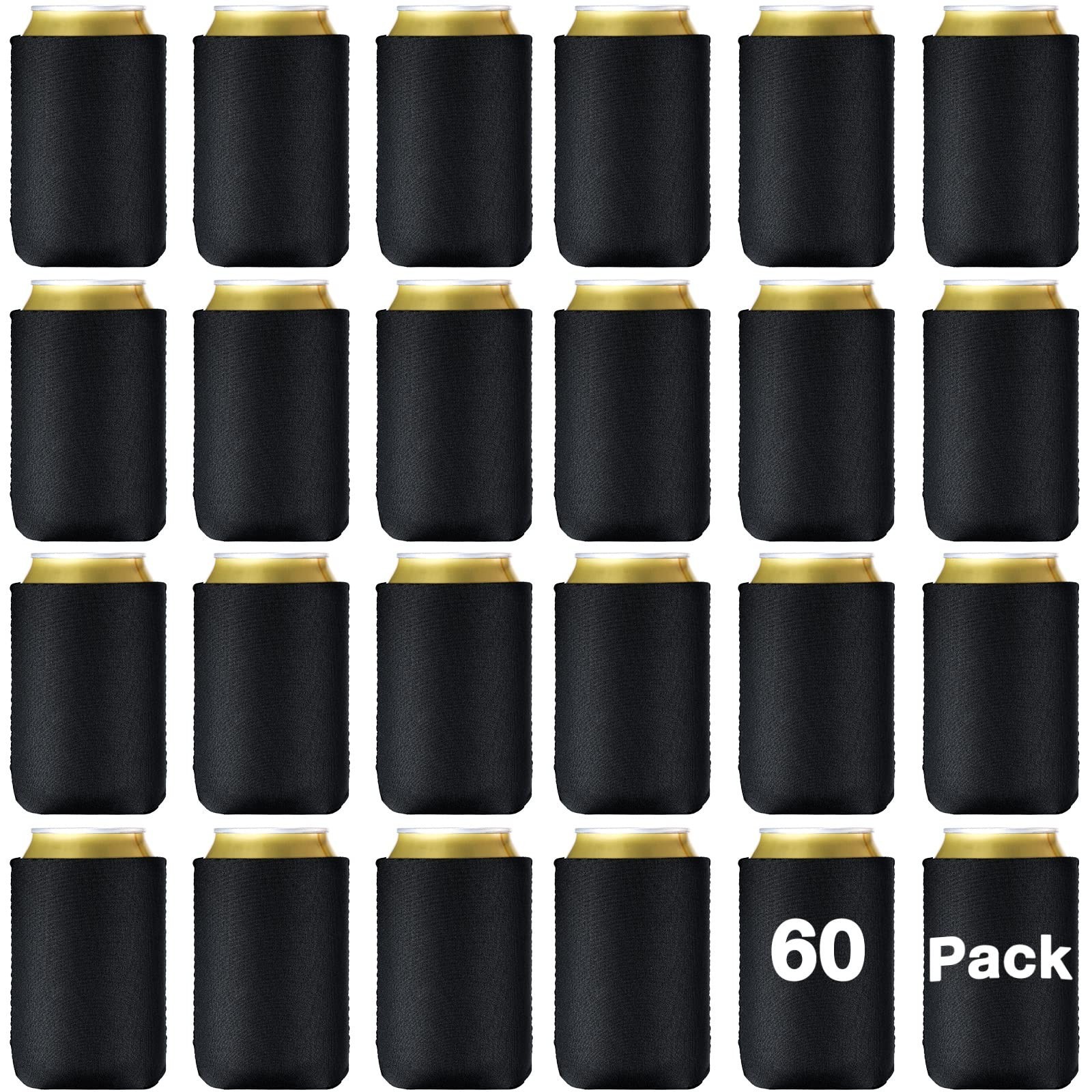 60 Pack Blank Neoprene Can Cooler Sleeves - Insulated Drink Holders for Parties, 60 Pack Blank Neoprene Can Cooler Sleeves - Insulated Drink Holders for Parties,