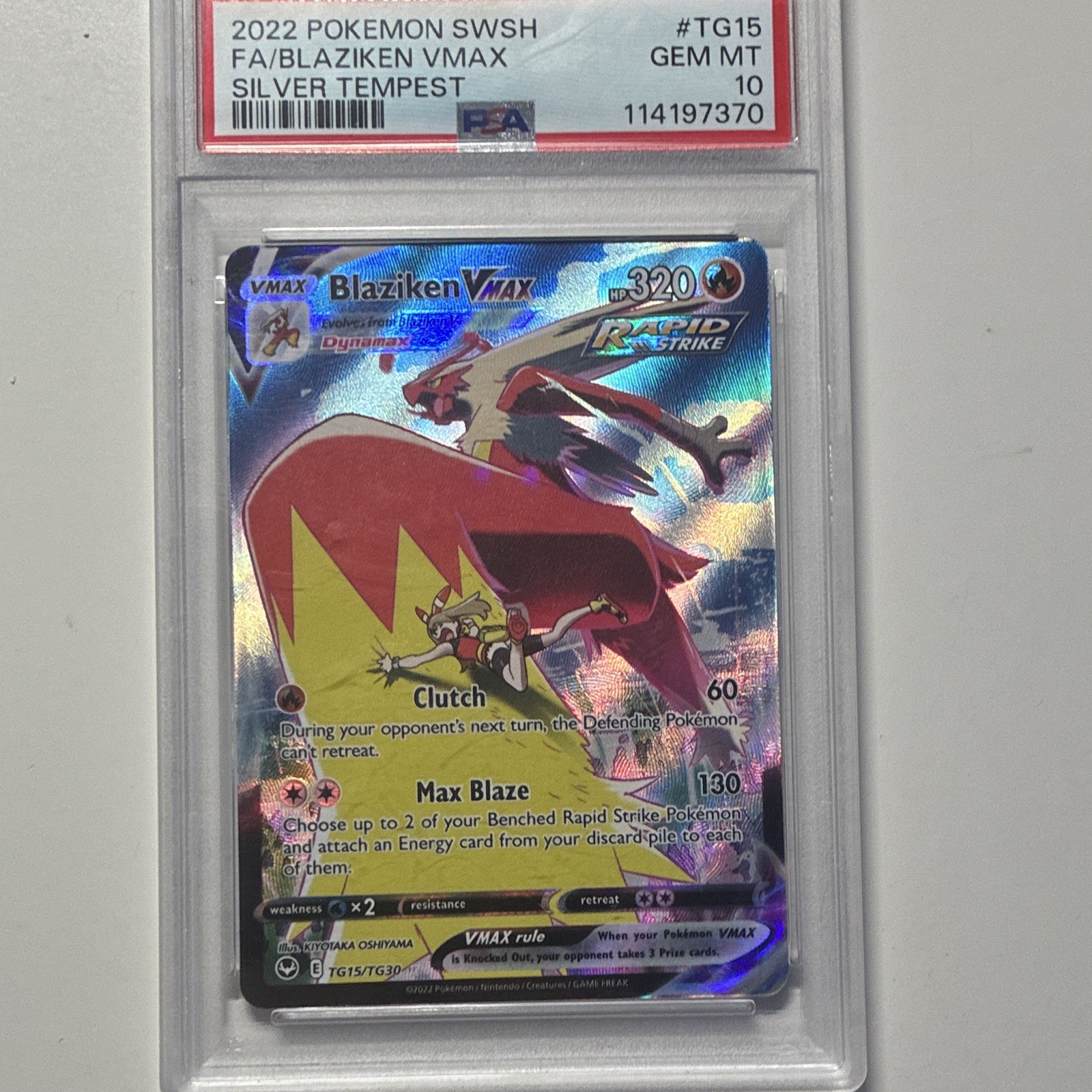 Pokémon 2022 Silver Tempest Trainer Gallery Blaziken VMAX TG15 PSA 10 Pokémon 2022 Silver Tempest Trainer Gallery Blaziken VMAX TG15 PSA 10