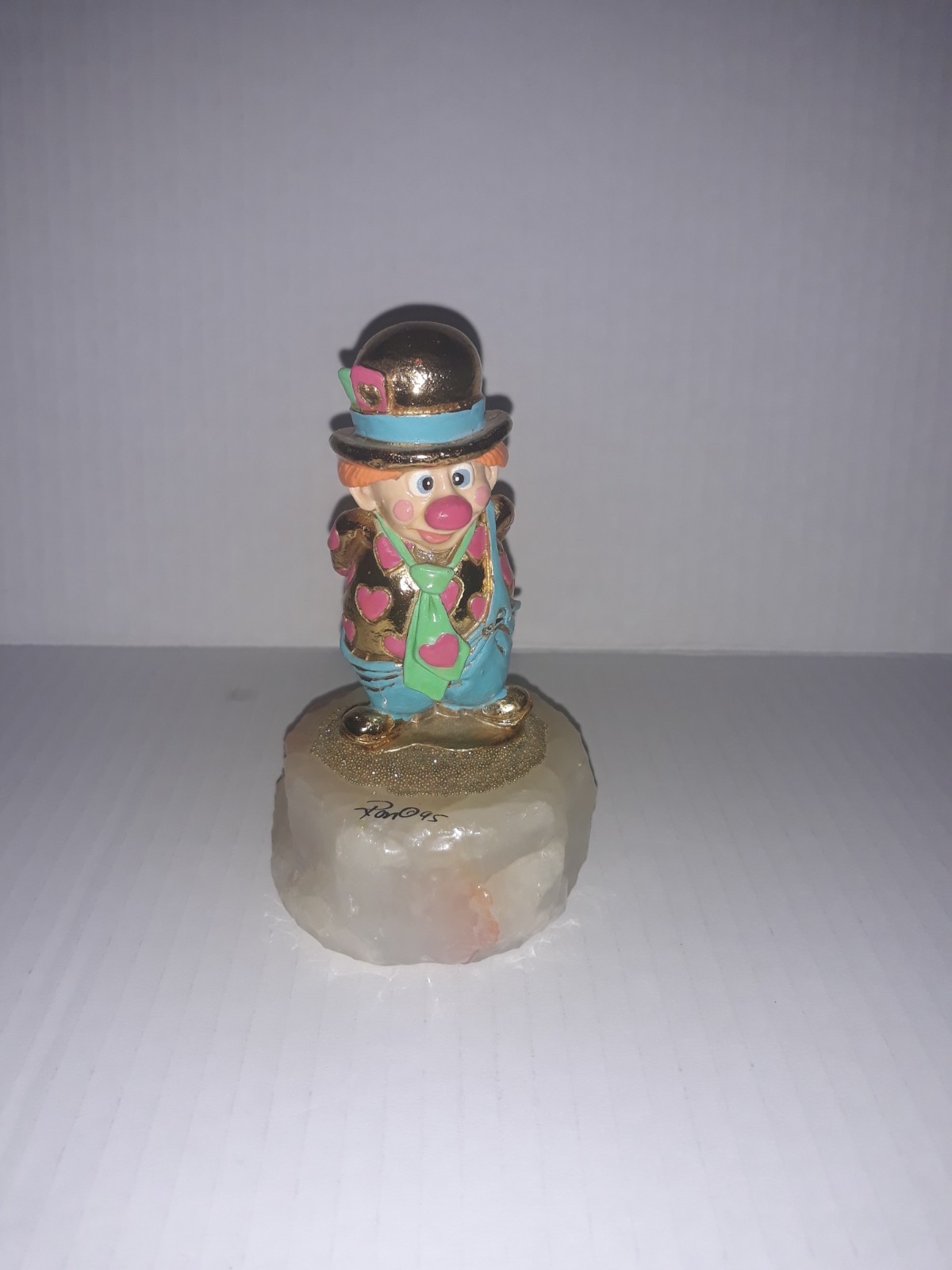 Ron Lee Clown Figurine ~ Clown Hiding Heart 1989 ~ Signed