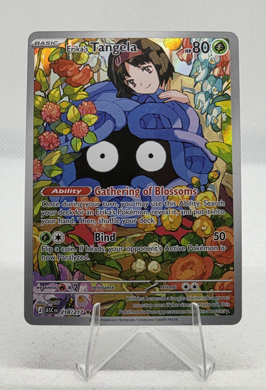 Erika's Tangela IR 218/217 Pokemon TCG Ascended Heroes Illustration Rare Erika's Tangela IR 218/217 Pokemon TCG Ascended Heroes Illustration Rare