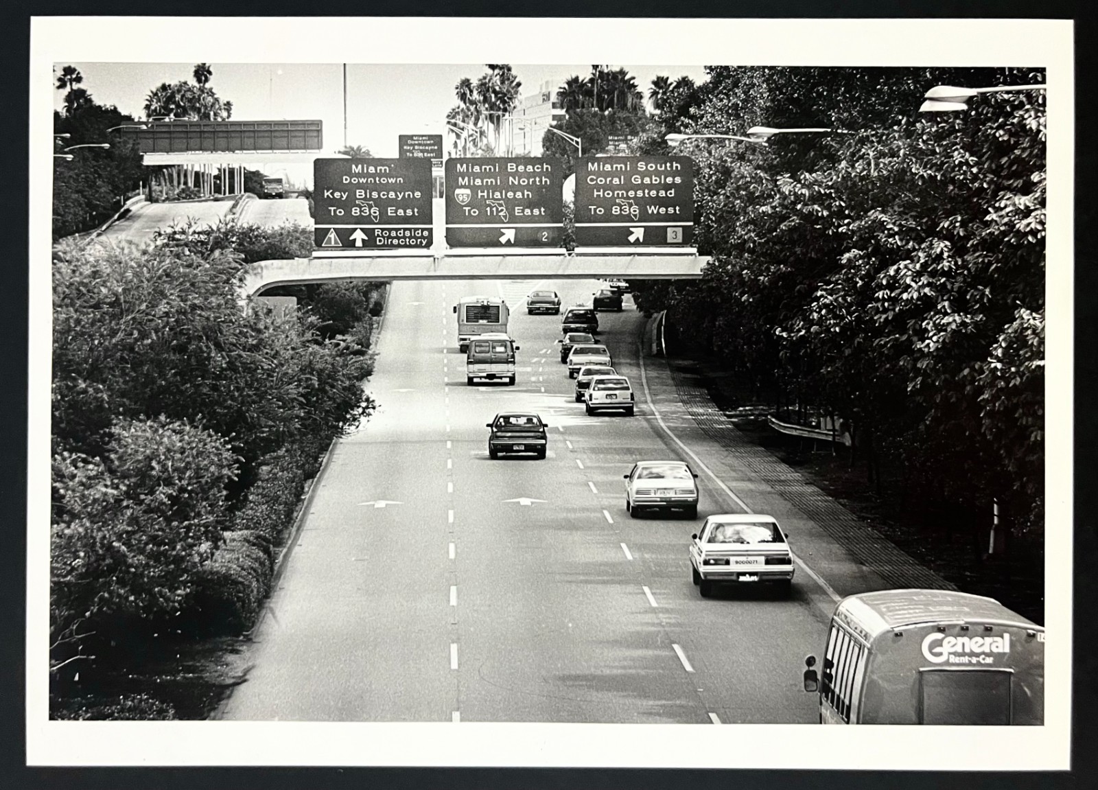 1986 Florida Interstate Highway Signs Miami Beach Coral Gables Vtg Press Photo