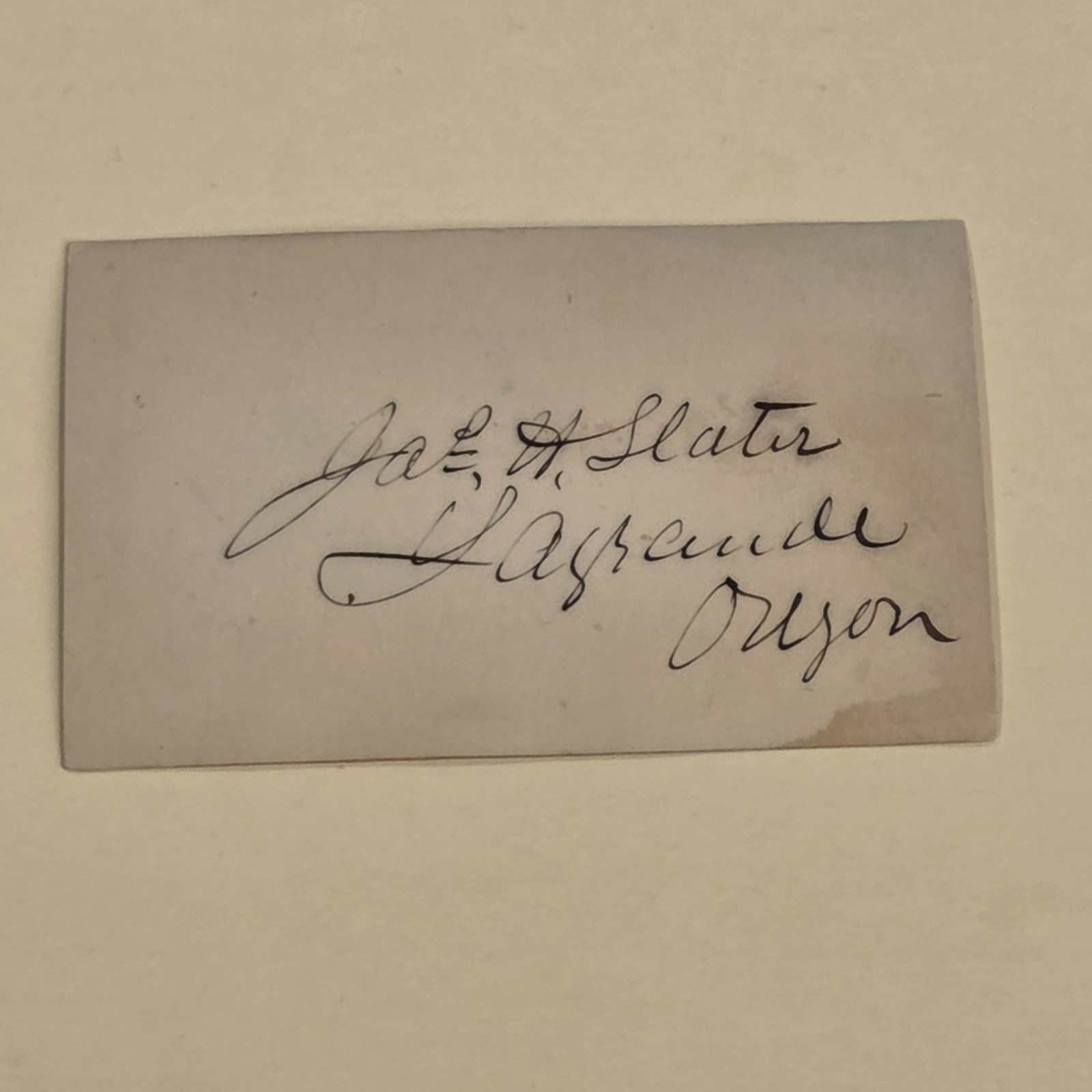 James H Slater Signed 1800s Senator Oregon Autograph Politician Auto