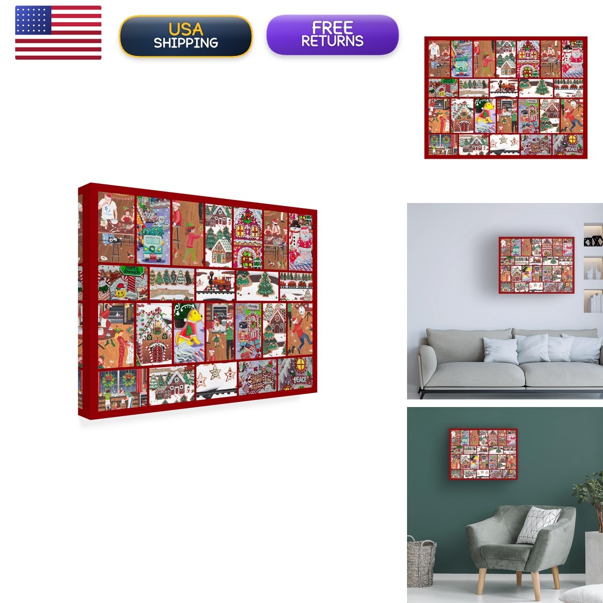 Trademark Fine Art Julie Pace Hoff 'Bakers Christmas' Canvas Wall Art 18x24 Trademark Fine Art Julie Pace Hoff 'Bakers Christmas' Canvas Wall Art 18x24