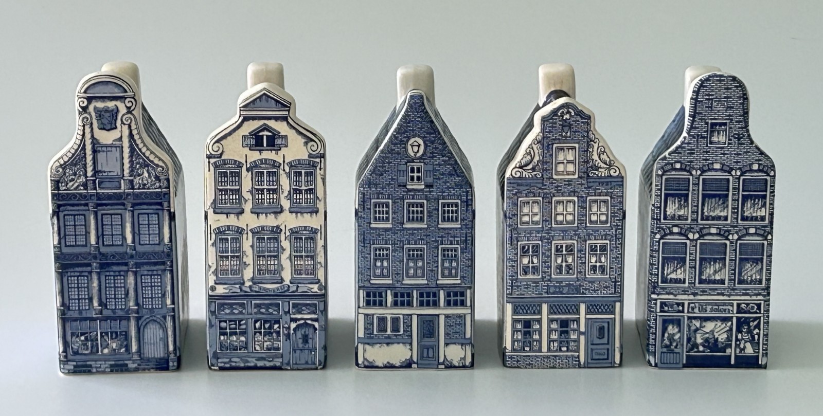 LOT of 5 Delft Blue & White 5-1/2” Dutch Canal Houses Hand Painted Pottery LOT of 5 Delft Blue & White 5-1/2” Dutch Canal Houses Hand Painted Pottery