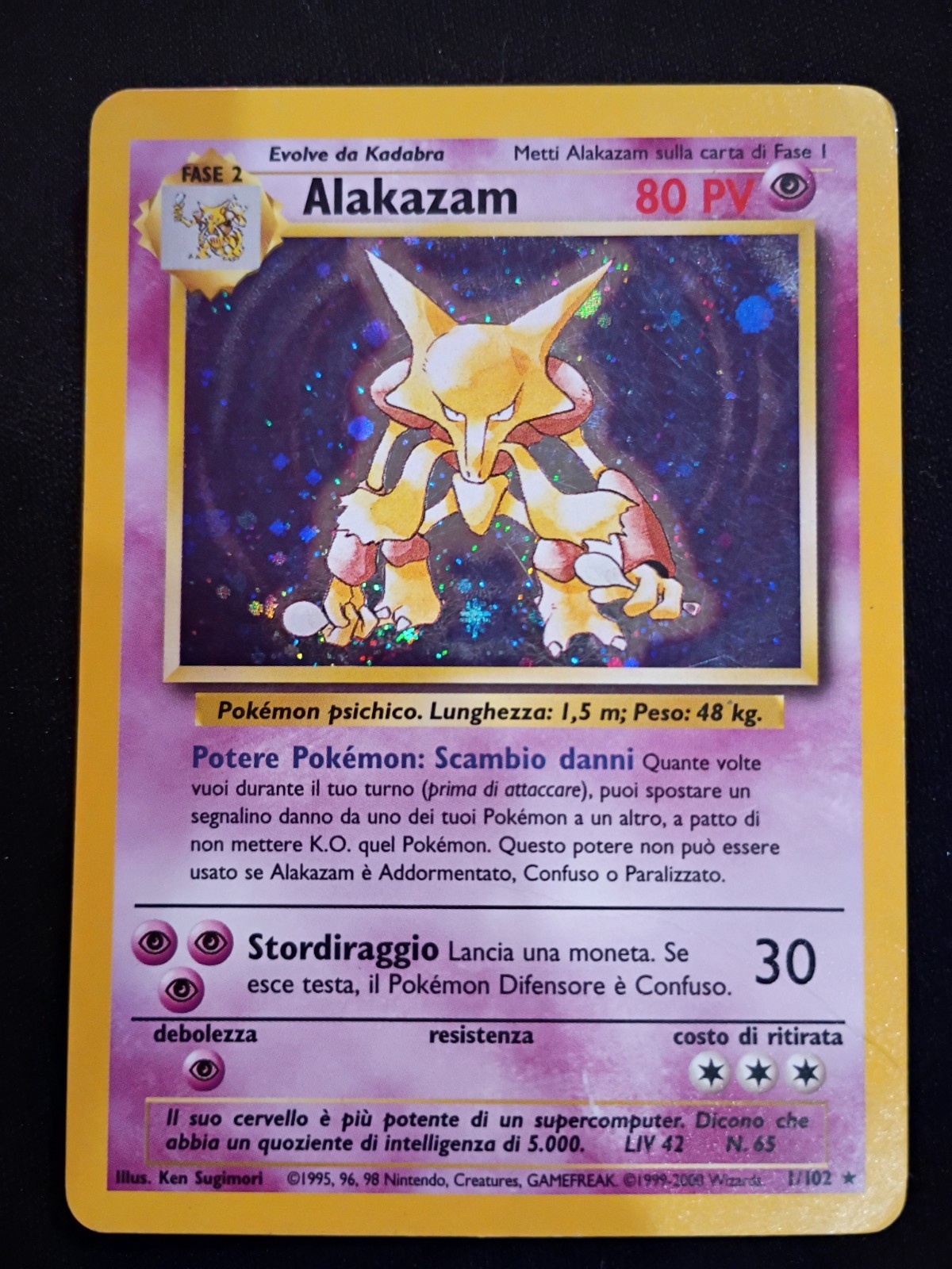 Pokemon TCG Alakazam Base Set Holo. Italian. Check Pictures For Condition Pokemon TCG Alakazam Base Set Holo. Italian. Check Pictures For Condition