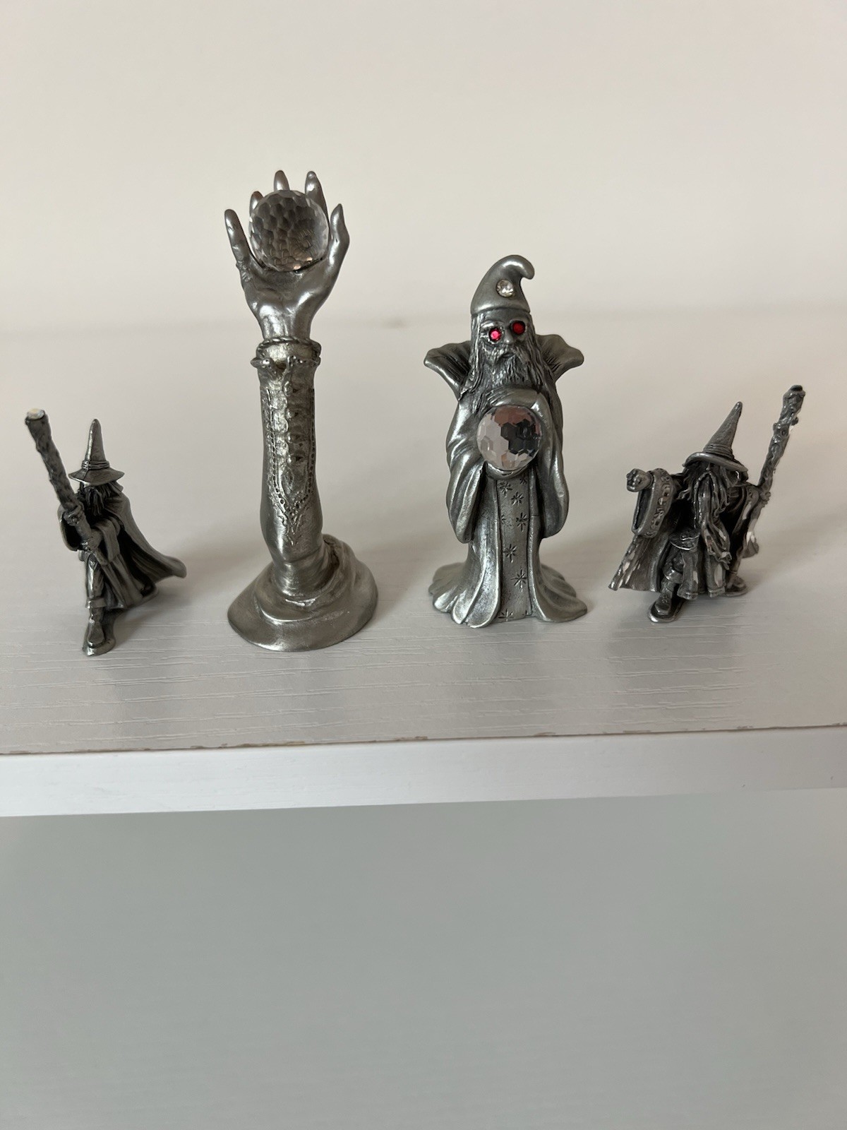 Vintage Spoontiques & Ray Lamb Perth Pewter Wizards mini collectibles. 4 total. 