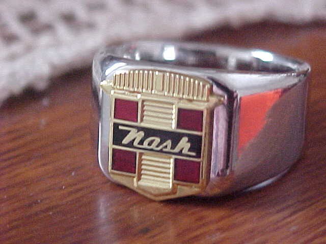 1950 NASH CREST LOGO SILVER CHROME RING #11 NOS HI- QUALITY CLASS 1950 NASH CREST LOGO SILVER CHROME RING #11 NOS HI- QUALITY CLASS