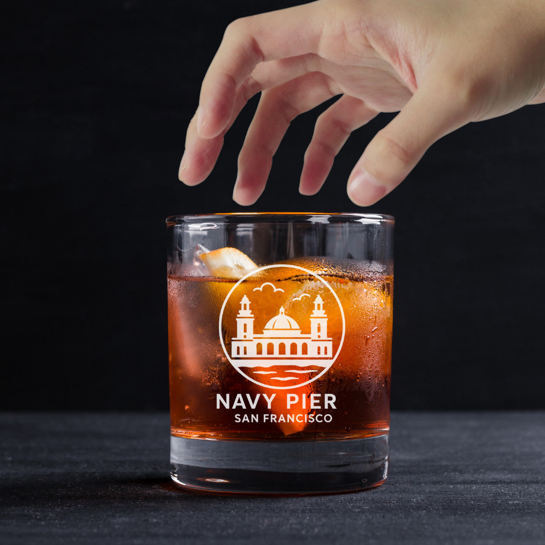 Custom Engraved Navy Pier Chicago Whiskey Glass – 11 oz Standard Rocks Glass Custom Engraved Navy Pier Chicago Whiskey Glass – 11 oz Standard Rocks Glass